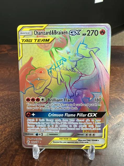 Pok Mon Tcg Charizard Braixen Tag Team Gx Sonne Mond Cosmic