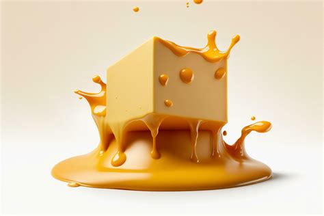 A Delicious Melting Cheese Splash In A Realistic Style Hot Cheese Or