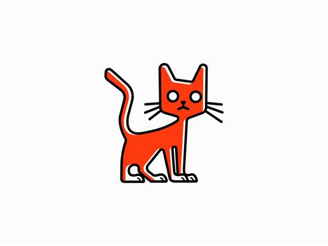 Line Art Cat Logo By Lucian Radu On Dribbble