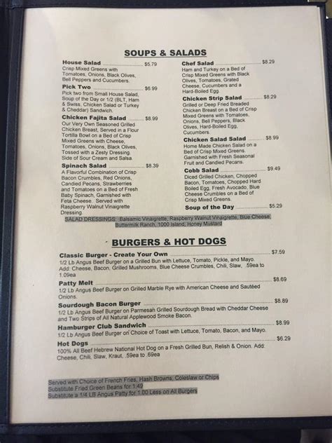 Menu At Uptown Cafe Johns Creek