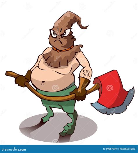 Cartoon Executioner With A Large Axe Stock Vector Illustration Of