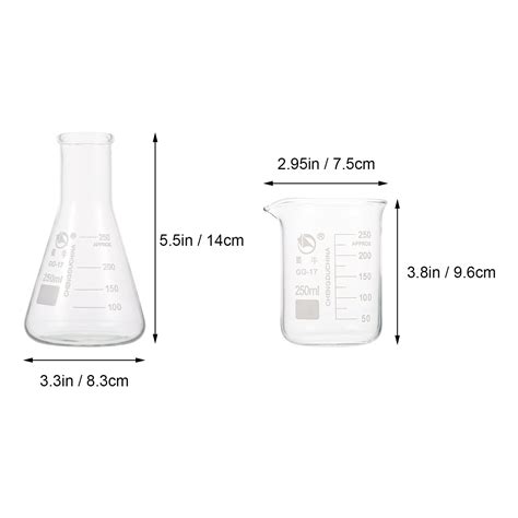 Buy Hemobllo Scientific Glass Beaker Glass Cylinder Conical Flask