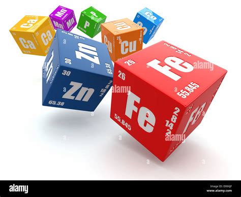 Concept Of Chemistry Periodic Table Of Element On Cubes D Stock Photo