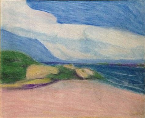 Harry Weisburd Earth Goddess Hill By The Sea Pastel On Heavy Paper