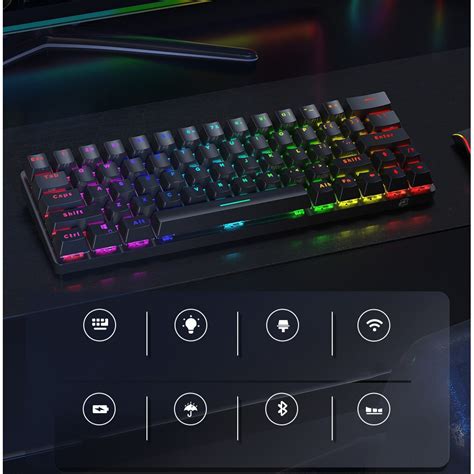 Játék billentyűzet BlitzWolf BW KB1 RGB világítás fekete vezeték