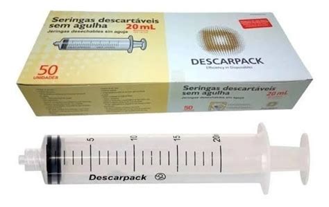 Seringa 20ml Descartável Bico Luer Lock Anvisa Kit 100un