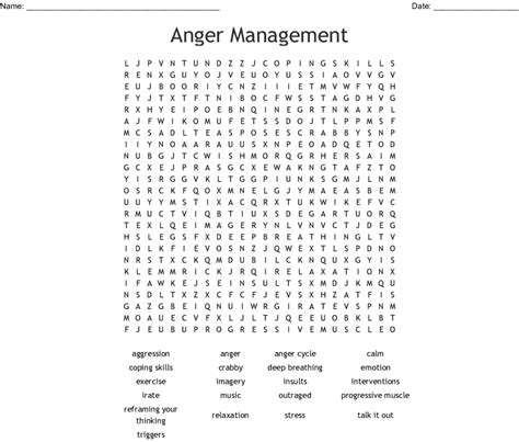 Anger Word Search Printable Word Search Printable Sally Crossword Puzzles