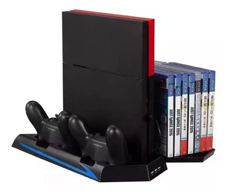 Ps4 Slim Base Vertical Enfriadora Apoya Juegos Negra