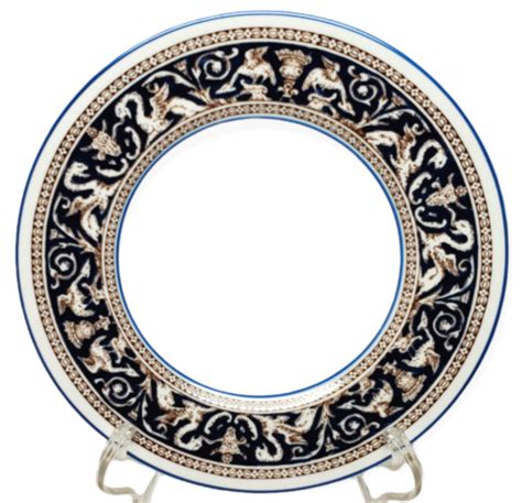 Wedgwood Florentine Dark Blue Rim No Center Bread Butter Plate S