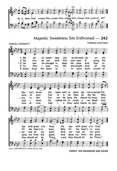 Praise Our Songs And Hymns 242 Majestic Sweetness Sits Enthroned