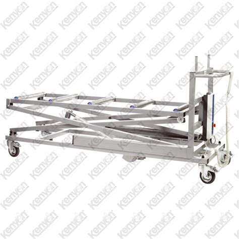 Hydraulic Lifting Trolleys With Double Cross Bar Mortuary Equipment