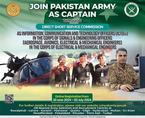 Join Pakistan Army As Captain Icto Engineers Through Direct