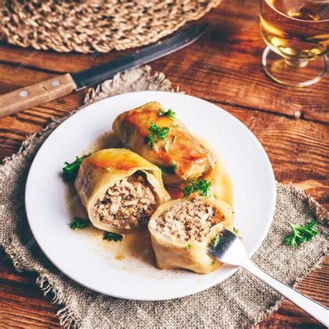 Homemade Traditional Golabki Polish cabbage rolls made with rice and ...