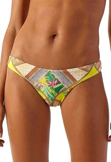 Printed Fixed Scrunch Brazilian Bikini Bottom Bottom Show Waimea