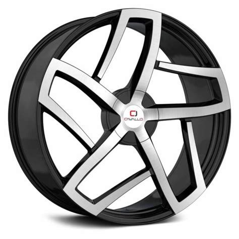 Cavallo Clv Gloss Black Machined Powerhouse Wheels Tires