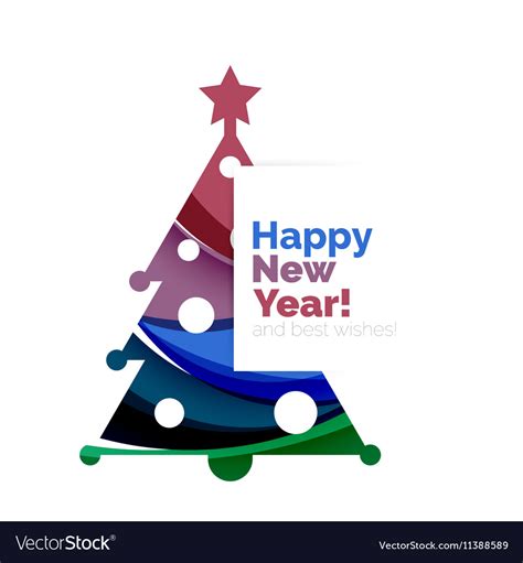 Happy New Year And Christmas Holiday Greeting Card