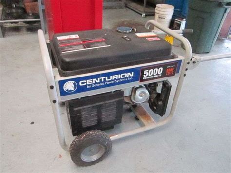 CENTURION BY GENERAC PORTABLE GAS GENERATOR MDL 0055770 5 000 RUNNING