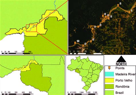 Sample points located in areas of influence of the Jirau Hydroelectric... | Download Scientific ...