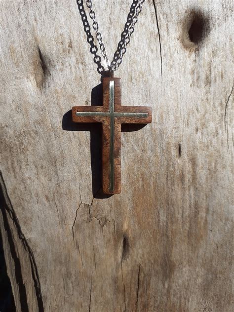 Wooden Cross Necklace Wooden Cross Pendant For Men Or Women Etsy