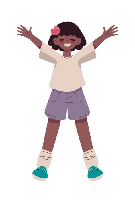 Happy Girl With Open Arms 10795938 Vector Art At Vecteezy