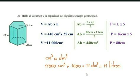 1 Resuelvo Las Situaciones Presentadas A Calcula El Volumen En