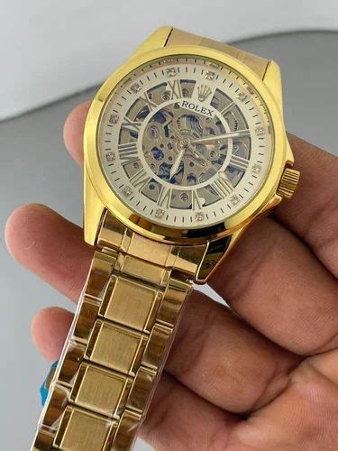 Analog Golden Rolex Skeleton Watch Automatic at ₹ 650/piece in Kolkata | ID: 26357765012