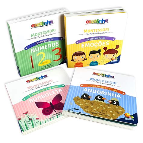 Kit Livros Cartonados Escolinha Montessori Meu Primeiro Livro