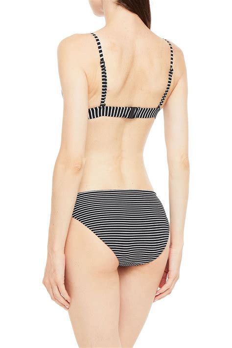 Seafolly Go Overboard Striped Ribbed Low Rise Bikini Briefs The Outnet