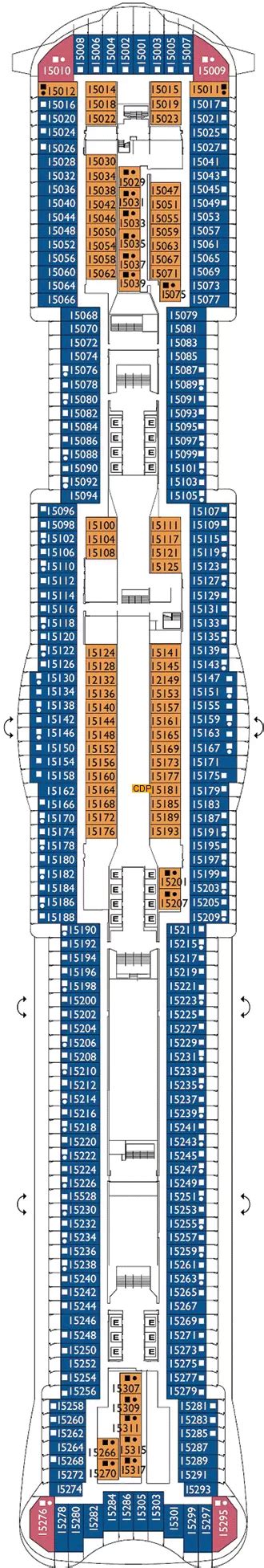 Costa Smeralda Deck 15 deck 15 plan | Cruisedeckplans.com