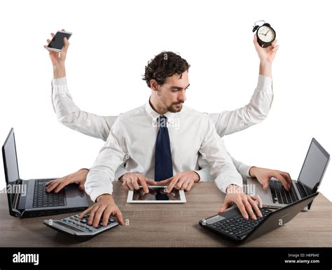 Businessman Multitasking Hi Res Stock Photography And Images Alamy