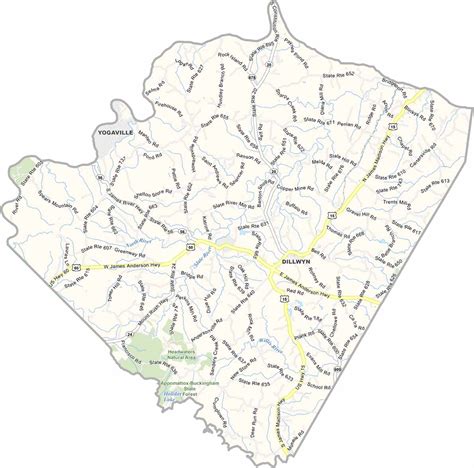 Buckingham County Map, Virginia - US County Maps