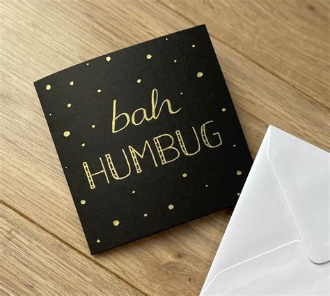 Bah Humbug Card Christmas Card Xmas Card Fun Christmas Etsy Uk In