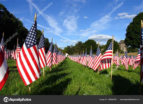 Field American Flags Stock Photo By ©coleong 198696390