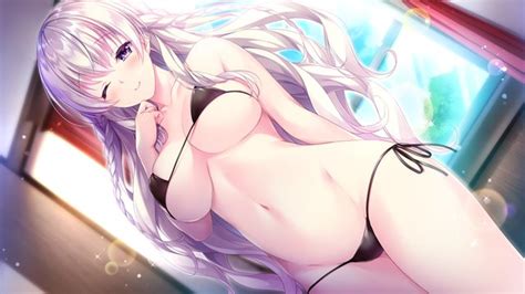 Aliasing Bikini Blush Braids Ensemble Company Erect Nipples Game Cg Long Hair Navel
