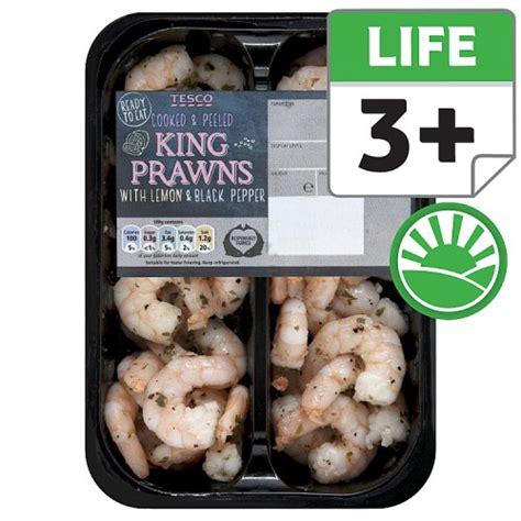 Tesco Cooked And Peeled King Prawns With Lemon And Black Pepper Really Good Culture