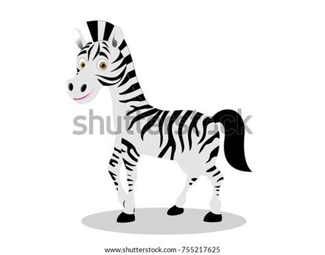 Happy Zebra Cartoon Vector Image Stock Vector Royalty Free 755217625