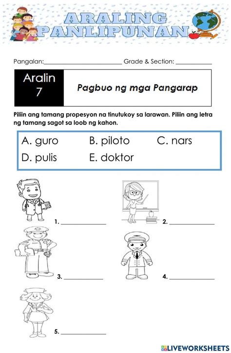 Araling Panlipunan Module Week Worksheet St Grade Worksheets