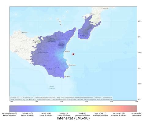 Erdbeben M4 5 Sizilien Italien