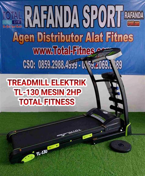 TL 130 Treadmill Elektrik 3 Fungsi Mesin 2Hp Total Fitness TOTAL