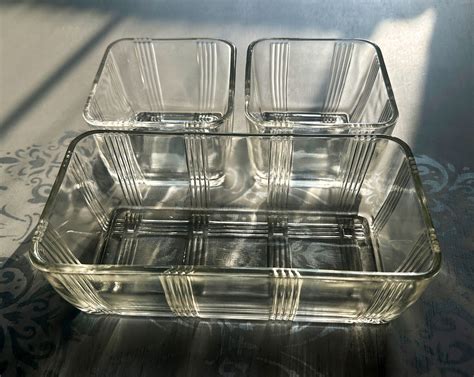 Vintage Hazel Atlas Criss Cross Refrigerator Dishes Etsy