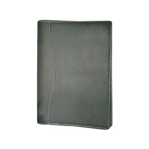 Black Color Plain Pattern Leather Office File Folder at Best Price in ...