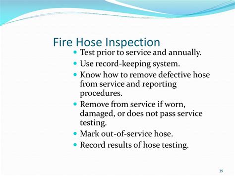 Fire Hose Reel Inspection Checklist