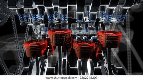 Powerful V8 Engine Working Engine Parts Stock Illustration 2262246303 ...