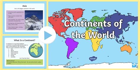 Continents And Oceans Of The World