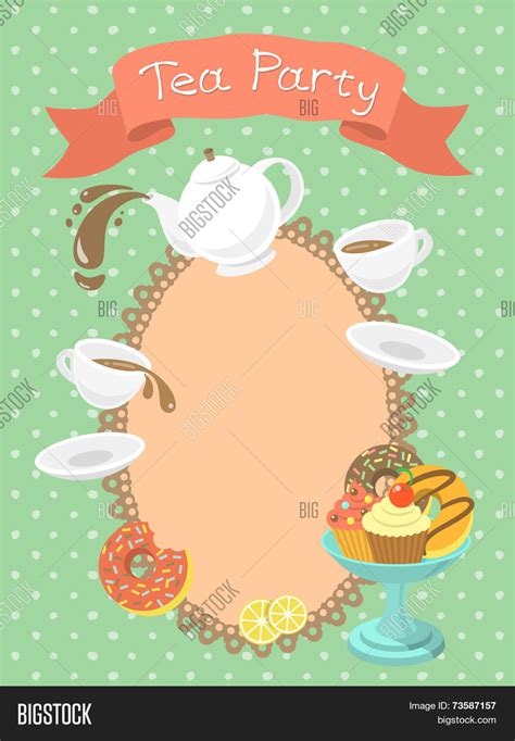 Tea Party Invitation Vector & Photo (Free Trial) | Bigstock