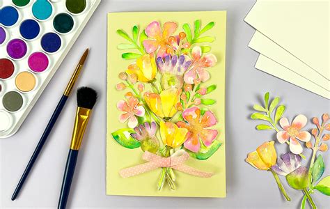 PaintedPaperFlowersCard