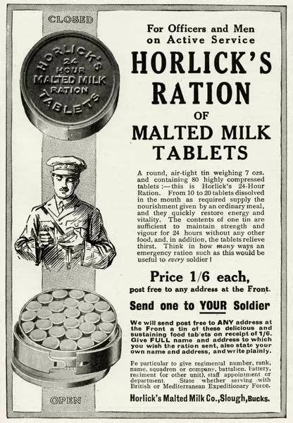 Prints Of Advert For Horlicks Ration Of Malted Milk Tablets