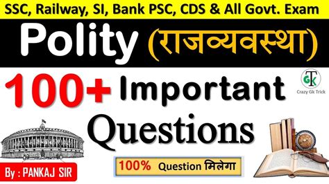 Indian Polity Top 100 Mcq Question भारतीय राजव्यवस्था Polity For