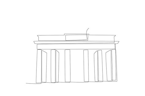 Puerta de Brandenburgo en arte lineal de Berlín Alemania Vector Premium