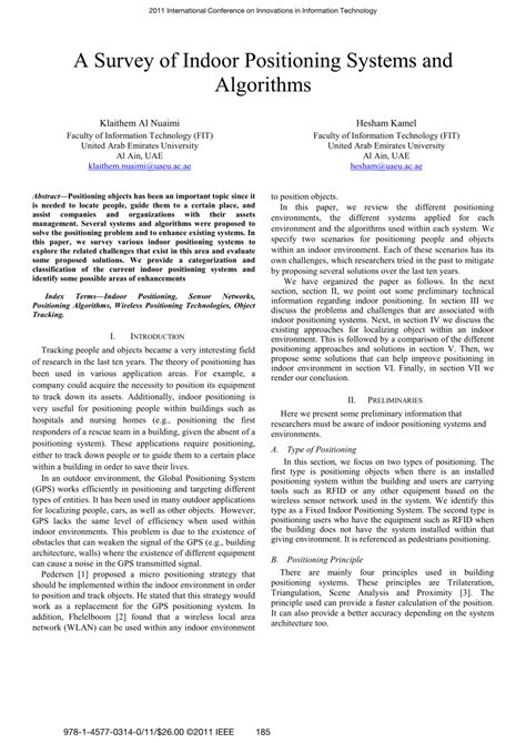 (PDF) A survey of indoor positioning systems and algorithms